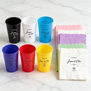 Gobelets de stade en plastique de haute qualité de 20 oz avec logo personnalisé pour la publicité promotionnelle, vaisselle de qualité avec serviette, Noël, Halloween - Product Image 1