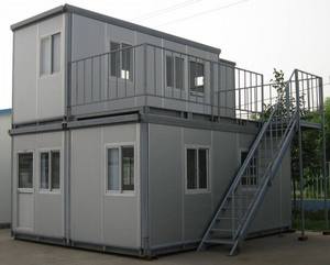 Casa Prefabricada Modular de 2-3 Pisos, Color Blanco Personalizado, <span class=keywords><strong>Contenedor</strong></span> Plano de Acero Reforzado y Transpirable <span class=keywords><strong>para</strong></span> Edificio de Oficinas - Product Image 1