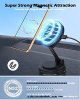 Chargeur de voiture magnétique sans fil en gros, commande en gros, aimant N55 15W, bras à 3 axes, compatible dropshipping pour tous les smartphones