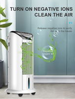 Climatiseur portable sur pied sans pales, silencieux, en plastique, avec télécommande électrique, 3 vitesses, pour maison et garage
