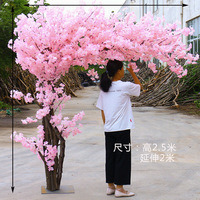 Centre de table de mariage intérieur, arbre artificiel de cerisier rose romantique, en plastique écologique, 1,5-2m, décoration