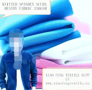 polyester spandex material knitted stretch scuba heathy fabric for fashion garments