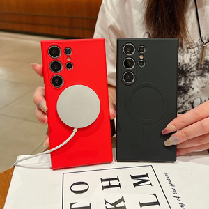 <span class=keywords><strong>Silicone</strong></span> liquido di lusso per custodia magnetica per Galaxy S25 S24 S23 S22 Ultra Plus <span class=keywords><strong>S21</strong></span> FE morbida TPU copertura antiurto - Product Image 5