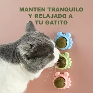 Jouet interactif rotatif à l'herbe à chat pour chats, ensemble de 5 pièces avec herbe à chat, anti-ennui en plastique, design mignon, fonctionnement manuel, Pack O - Product Image 3