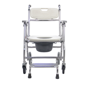 Sedia da bagno pieghevole per trasferimento paziente doccia soffiaggio wc ospedaliero sedia a rotelle portatile in alluminio per disabili - Product Image 2