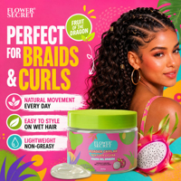 FLOWER SECRET Gel Coiffant Définissant les Boucles Dragon Fruit 250g Tenue Souple Brillance Naturelle Non Collant Léger OEM Marque Privée