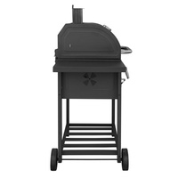 Rôtissoire à Porc Moderne Robuste en Acier Carbone Portable avec Chariot et Grille à Poulet