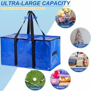 Polypropylene Woven Heavy-duty Oversize <b>Storage</b> Handbag, Foldable Design, Space-saving, Portable Hand or Shoulder Moving <b>Bag</b> - Product Image 3