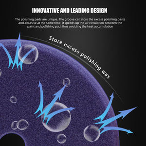 SPTA V2.0 Blue Medium Cut Flat Pattern Polishing Sponge Pads pour polisseuse de <span class=keywords><strong>voiture</strong></span>, élimine les rayures jusqu'à 1500 # /2000 #   Marques de ponçage - Product Image 5