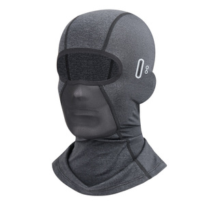 Cagoule de protection unisexe respirante et imperméable pour cyclisme et activités de plein air, gris, style long, avec tour de tête réglable - Product Image 1