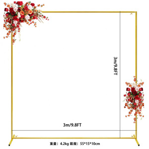 Supporto <span class=keywords><strong>per</strong></span> Palloncini a Forma di Arco Quadrato in Metallo Dorato di Alta Qualità <span class=keywords><strong>per</strong></span> Decorazioni di Matrimoni e Feste - Product Image 6