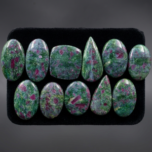 Best Quality AAA Grade Handmade Ruby Kyanite Cabochon Mix Shape Third Party Certified Designer Green Jasper Gemstone Jewelry - Product Image 3