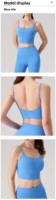 Sujetador deportivo Sling para mujer, con tirantes fijos, talla mediana, con almohadillas, espalda sexy, transpirable, de alto soporte, 100% nailon