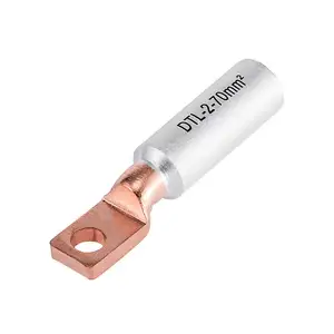 WZUMER DTL-2 Cable Wire End Square Type head Copper Aluminium Bimetallic Lug Terminal Connector Connecting Cable Lug