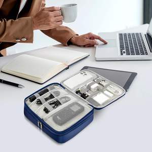 Échantillon gratuit Étui de voyage pour cordon de chargeur pour accessoires électroniques et techniques Pochette d'organisation de câble Pochette portable étanche - Product Image 5