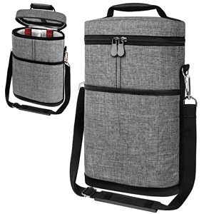 Insulated Leakproof Wine <b>Cooler</b> <b>Bag</b> Custom Logo <b>Bottle</b> Carrying Case Wine Travel <b>Bag</b> - Product Image 1