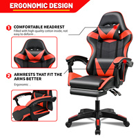 Vente en gros, chaise de jeu d'ordinateur ergonomique et personnalisée avec repose-pieds et massage