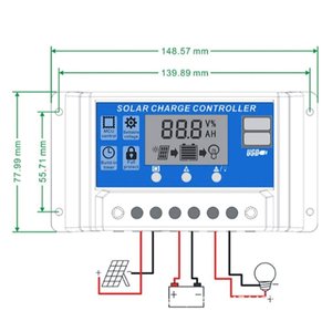 PWM-10A thông minh năng lượng mặt trời <span class=keywords><strong>CHARGE</strong></span> <span class=keywords><strong>CONTROLLER</strong></span> 12V/24V tự động điện áp 120W-720W Max PV điện 24h Thời gian làm việc tối ưu năng lượng mặt trời - Product Image 3
