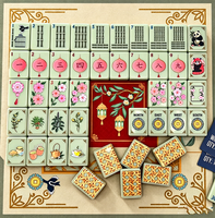 Ensemble de tuiles/tapis de Mahjong américain de luxe au thé vert « Magpie », 160 pièces, en acrylique avancé, avec dos transparent monocouche