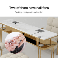 Ensemble table et chaise de manucure Turri Modern avec structure en poutre de roche, mobilier de salon personnalisable pour usage commercial