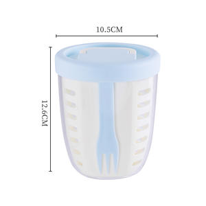 Gobelet à fruits drainable avec fourchette, récipient à salade portable, grande capacité, anti-fuite, boîte de rangement pour petit-déjeuner, pour pique-nique et utilisation en extérieur - Product Image 3