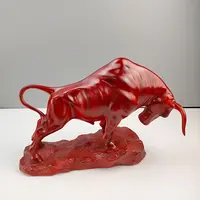 Décoration de taureau rouge, pour cadeaux créatifs en résine, fait à la main, offre spéciale, 1 pièce