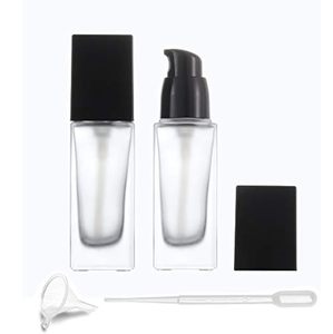 Botella Cuadrada de Vidrio Esmerilado para Emulsión y Base de Maquillaje, Botella con Pulverizador a Presión, Perfume Transparente al por Mayor - Product Image 1