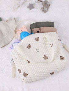 Bolsa de mão acolchoada de algodão para bebês, bolsa portátil de ombro único para recém-nascidos, bolsa de viagem grande capacidade, novidade - Product Image 5