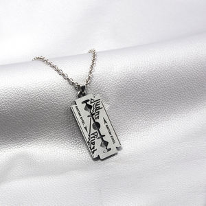 Collier créatif Hip Hop Rock Band Judas Priest, pendentif en forme de lame de rasoir, chaîne de cou pour homme, porte-clés en métal, bijoux Chaveiro - Product Image 6
