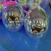 Boule miroir holographique gonflable colorée, sphère réfléchissante brillante hermétique avec logo personnalisé pour spectacle de carnaval et de festival