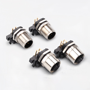 Connecteur de montage sur circuit imprimé à angle droit codé B M8 |   <span class=keywords><strong>Prise</strong></span> mâle/femelle 5 broches avec bride de verrouillage avant pour capteur DeviceNet - Product Image 4