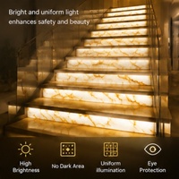 Marbre Escaliers LED Feuille Lumière Blanc Chaud 490*245mm DC24V 28W 242LED Flexible Panneau Rétro-Éclairage Dimmable Quartz Pierre illuminations