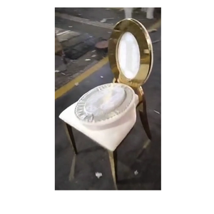 Chaise de mariage en acier inoxydable doré titane pour la mariée et le marié, inventaire 2020 - Product Image 5