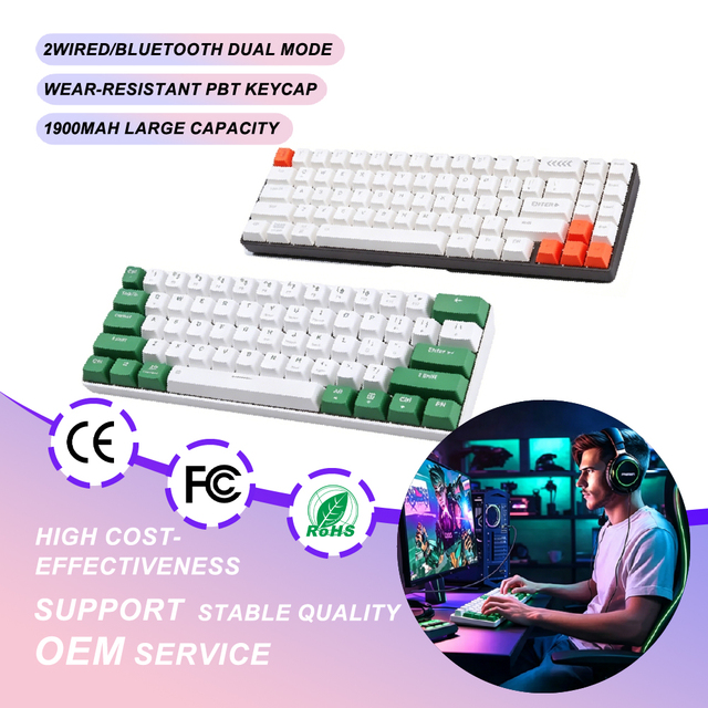 Hot Sale 61keys Dual Mode Custom Mechanical Gaming Keyboard Compatible for Android Windows MAC