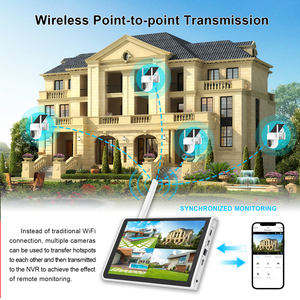 10.1 'in Màn hình Wifi Hệ thống camera với panel năng lượng mặt trời plug and play, điểm tới điểm truyền PTZ Pin máy ảnh PIR cảm biến - Product Image 5