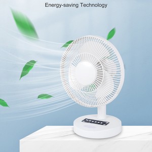 Solar Fan With Solar Panel Rechargeable Portable 12 Inch Fan With Two LED <b>Bulbs</b> 5 Speed Levels For Outdoor Camping Home Us - Product Image 6