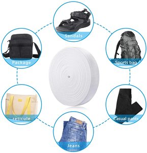 Bán Buôn Phẳng Đan Ban Nhạc Đàn Hồi Đen Trắng Kích Thước 15Mm 20Mm 25Mm 30Mm Tráng Kỹ Thuật Cho Hàng May Mặc Nhà Dệt May Thắt Lưng - Product Image 6