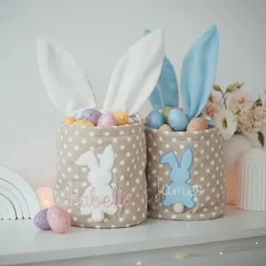Wholesale Easter Baskets Sublimation Bunny Tails Easter Bunny Bags Blank Party Supplies Decorations
