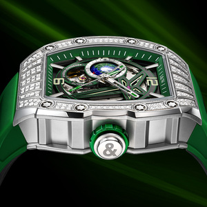 Reloj Cuadrado Seiko para Hombre, Estilo Antiguo y Elegante, de Alta Calidad, Mecánico Automático, de Acero Inoxidable, con Correa de Caucho de Lujo y Moissanita, 50M - Product Image 6