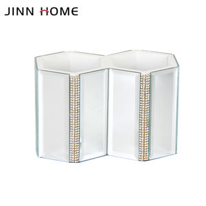 Esagonale porta pennelli per il trucco in alluminio per la casa Organizer decorativo per cosmetici eyeliner Display tazza portagioie - Product Image 2