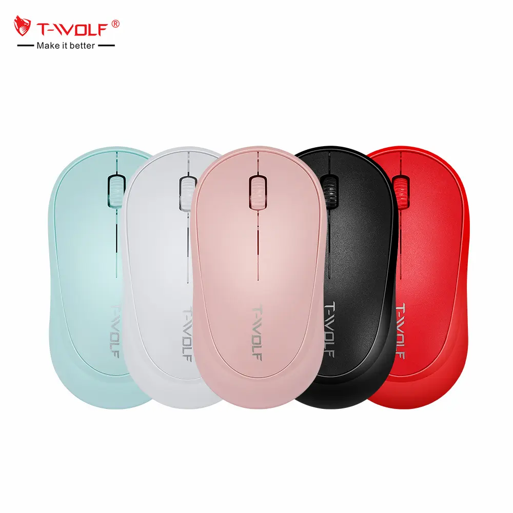 TWOLF Q18 wireless mouse high quality competitive price pink mouse slim portable colorful wireless computer mouse 1000DPI