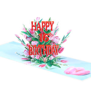 NOUVEAU Carte 3D de joyeux <span class=keywords><strong>anniversaire</strong></span> en papier avec Pop up Fruit Cake Sharp et Wishes Card Emballé avec enveloppe Emballage Prêt pour l'expédition - Product Image 5