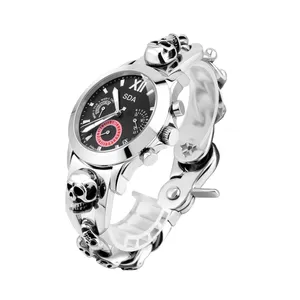 SDA Fashion MenのWatch 316L Stainless Steel SkullデザインブレスレットバングルウォッチJapan運動High Quality