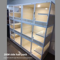 Cage pour chat de luxe, très grande, espace libre, pour l'élevage en intérieur, en bois massif avec structure métallique, double/triple porte, pour chats de taille moyenne