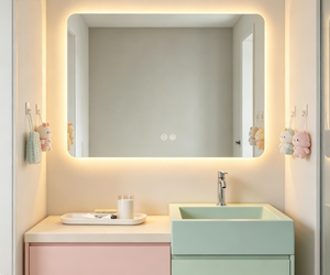 Minimalist Rectangular Glass LED Bathroom Mirror <b>with</b> Touch <b>Switch</b> <b>Wall</b>-Mounted Aluminum Frame Adjustable <b>Lighting</b> Eco-Friendly - Product Image 6