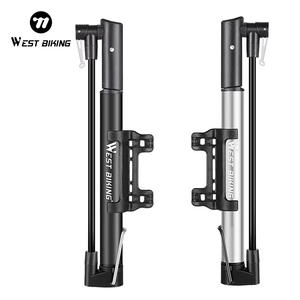 WEST BIKING-Mini pompe à pied portable 120PSI, gonfleur de pneu en alliage, <span class=keywords><strong>valve</strong></span> <span class=keywords><strong>Schrader</strong></span> <span class=keywords><strong>Presta</strong></span>, pompe à air manuelle en aluminium pour VTT - Product Image 1