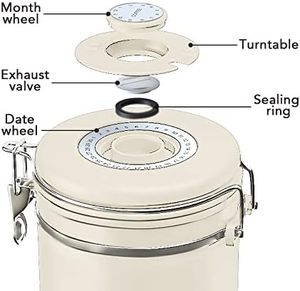 500g 750g 304 Stainless Steel Coffee Canister Eco-Friendly Airtight Storage Container Flip Top Lid <b>for</b> <b>Presents</b> Date Tracker - Product Image 6
