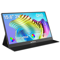 Monitor Portátil de 15.6 Pulgadas 2K QHD 1440P 60Hz Ultra Delgado con Funda Protectora y Soporte para Juegos y Viajes