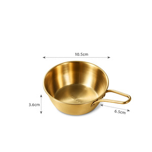 Cuencos de Acero Inoxidable 304 para Arroz y Salsas, Estilo Coreano, con Asa, Utensilios de Cocina para el Hogar, Cuencos Dorados, ¡Venta Caliente! - Product Image 6