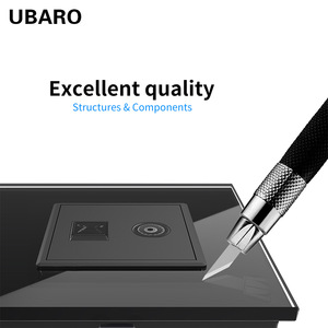 Ubaro - Enchufe de Pared Europeo con Panel de Vidrio Templado, Combinación RJ45 TV Rj11, 224 mm, Blanco - Product Image 4